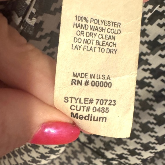 ❤️HOUNDSTOOTH LIGHTWEIGHT SUMMER TOP w/TRAPS MEDIUM #G - Picture 6 of 6